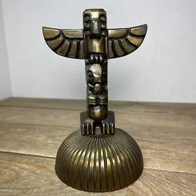 Vintage Thunderbird Brass Totem Pole Bookend Native American Cygnus - Only One • $35