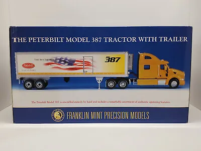 The Peterbilt Model 387 Semi Tractor W/ Refrigerated Trailer 1:32 Franklin Mint • $399.99