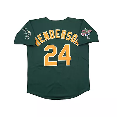 Rickey Henderson Oakland Athletics 1990 World Series Alt Green Men's Jersey • $129.99