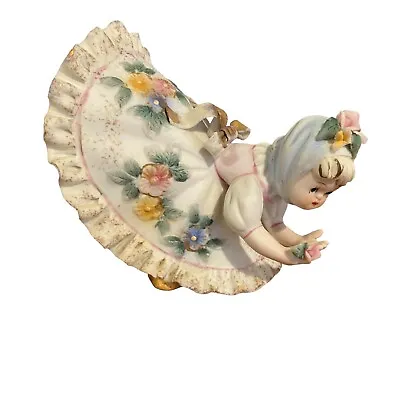 Vintage Lefton Bloomer Girl Flowers Figurine Porcelain Japan • $12.99