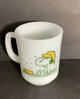 Vintage ©1958 Snoopy Mug Fire King  “I Hate It When It Snows On My French Toast! • $35