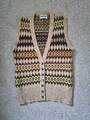 Brora Fair Isle Wool Waistcoat UK Made In Scotland. Size 8 Rrp £149 • £68