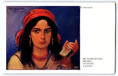 M. Ichnowski Artist Signed Vintage Postcard 1915 Fortune Teller Gypsy • $22.95