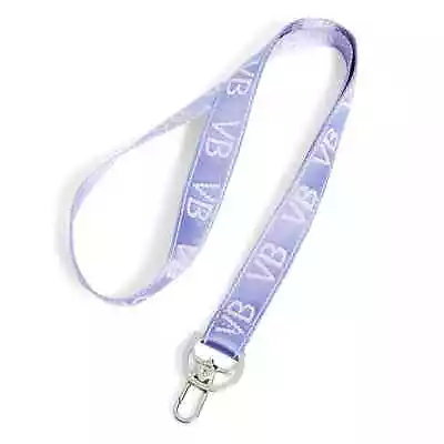 Vera Bradley Wide Lanyard Mural Garden VB Logo NWT For Zip ID Case Blue Purple • $13.29