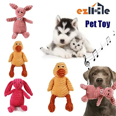 $11.99 • Buy Pet Dog Toys Squeaky Soft Plush Squeaker Play Sound Puppy Chew Toy Teeth Gift AU