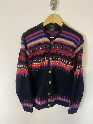 Vintage Norvyk By Ren-Dale Men M Wool Ski Nordic Cardigan Sweater Fair Isle • $39