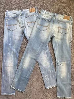 Lot Of 2 ~ American Eagle Jeans ~ Skinny Activeflex ~ Men's 34x32 Stretch AE • $48