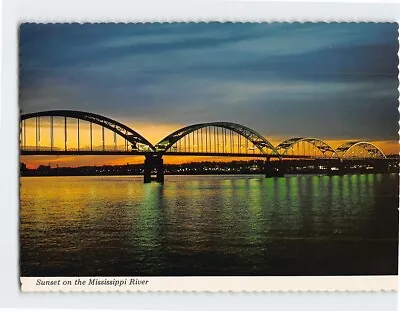 Postcard Sunset On The Mississippi River • $7.72