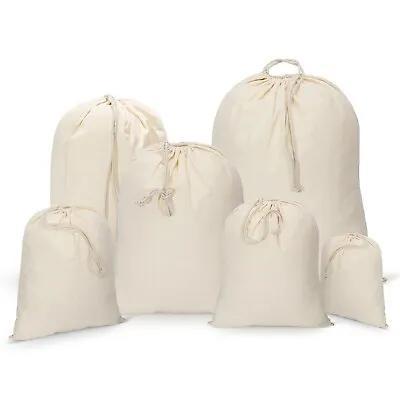 £155.90 • Buy 100% Plain Drawstring Cotton Sack / Stocking/storage / Laundry/Xmas Bags