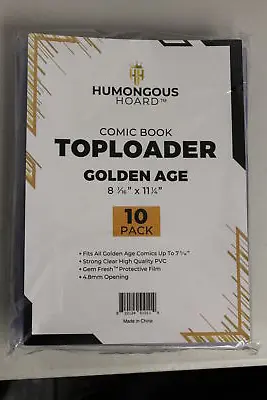 (10) Humongous Hoard Golden Comic Book Top Loader W/Gem Fresh Coating Pack • $23