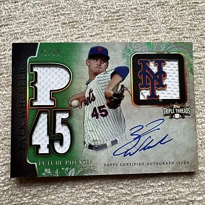 2014 Zach Wheeler Topps Triple Threads Future Phenom  On-Card Auto 42/50 • $19.99