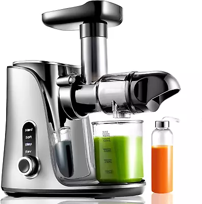 AMZCHEF Cold Press Juicer With 2 Speed Control - High Juice Yield Machine SILVER • £96