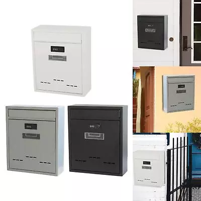 Large Wall Mount Mailbox W/Code Lock Large Capacity Iron Drop Box Letterbox • $104.14