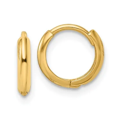 Real 14K Yellow Gold Polished Hinged Hoop Earrings; Women & Men • $149.78