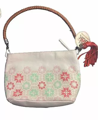 The SAK Indio Ivory Leather HandBag Multicolor Floral Purse • $34.99