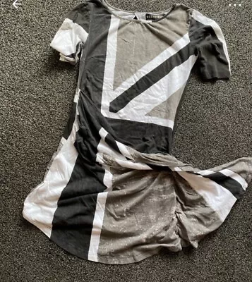 Monochrome Religion Union Jack Dress Top  Size 10 • £12