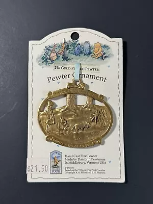 Danforth Pewterer Classic Pooh Christmas Ornament 24k Gold Plated • $40