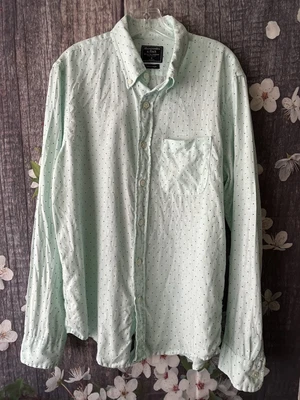 $19.99 • Buy Abercrombie & Fitch Men’s M Mint Green Polka Dot 100% Linen Button Front Shirt