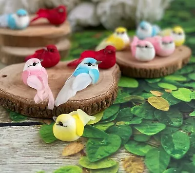 12 Pcs Artificial Foam Birds- Decorative Small Mushroom Love Birds 1.75  Long • $13