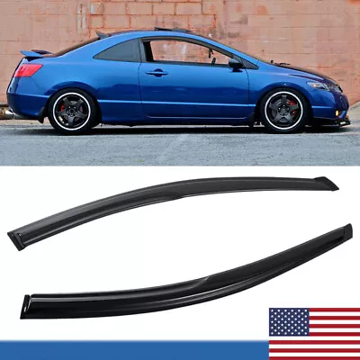 For 2006-2011 Honda Civic Coupe Mugen Style Window Visors Rain Guards Deflector • $35.99