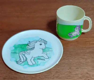 VTG Hasbro 1984 MY LITTLE PONY 2pc Mini Plastic Tea Cup And Saucer • $12.99