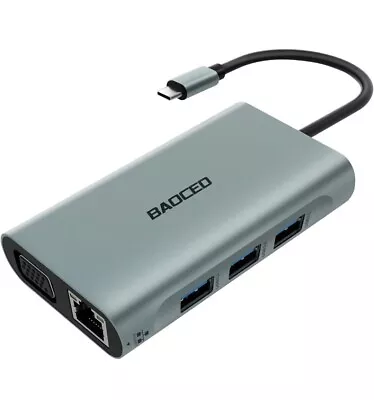 USB C Docking Station BAOCED 7 In 1 Docking Station Dual Monitor To HDMI • $22.99