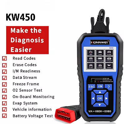 KW450 Full Systems Scanner Car OBD2 Diagnostic Tool For VAG COM VW Audi ABS • $128.61