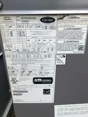$2000 • Buy 48GCEM05A - 4 Ton Carrier Roof Top Unit - 16 SEER - New Never Started.