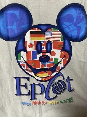 Disney Parks Epcot Mickey Mouse One Mouse One World Long Sleeve T-Shirt • $17.99