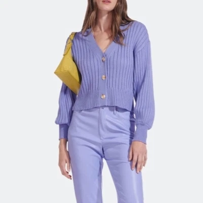 $180 • Buy STAUD Eloise Cardigan In Periwinkle SIZE L