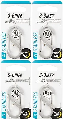 Nite Ize S-Biner Stainless Steel Dual Carabiner #2 - Stainless (4-Pack) • $14.21