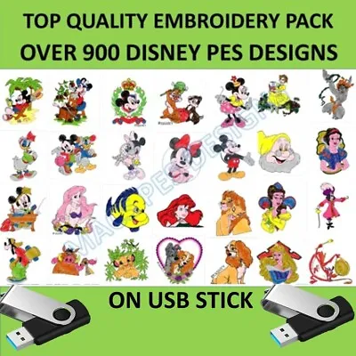 Over 900 Disney PES Embroidery Files Pack On USB Designs To Embroider Mickey • $14.93