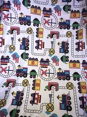 Fitted & Flat Crib Sheet Bed Set - Choo Choo Train Railroad Theme- Microfiber • $10