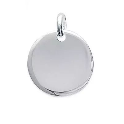 Personalised Round 925 Sterling Silver Pendant Necklace Photo & Text Engraved • £34.06