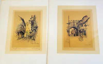 2 Vtg Hand Colored Lithographs By Marjorie C Bates Both In Protective Plastic • £28.91