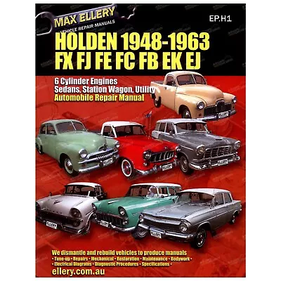 Workshop Manual For Holden FX FJ FE FC FB EK EJ 48~63 Factory Repair Book Ellery • $62.95