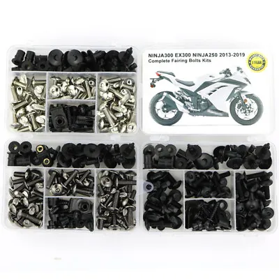 Fairing Cowl Bolts Kit Fit For Kawasaki Ninja300 EX300 Ninja 250 2013-2019 Black • $32.98