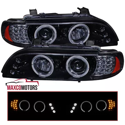 Smoke Projector Headlights Fits 2001-2003 BMW E39 530I 525I Halo W/ LED Signal • $194.27