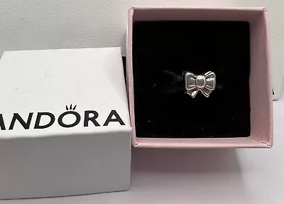 Genuine Pandora Silver S925 Solid Ribbon Bow Charm Present Gift Idea Cute Girly • £22.50