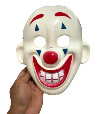 Halloween Clown Mask Costume Horror Smiley Dress Robber Fancy Dress White Scary  • £5.99
