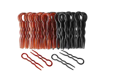 $14.78 • Buy U Shaped Hair Pins Spiral Braid Twist Plastic Lightweight Portable Styling 40 Pc