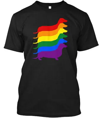 Dachshund Rainbow T-Shirt Made In The USA Size S To 5XL • $21.79