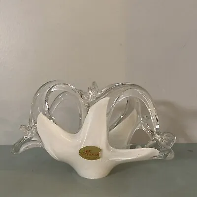 Lavorazione Arte Murano Glass Basket / Napkin Holder Italian Hand Blown Pulled • $19.99