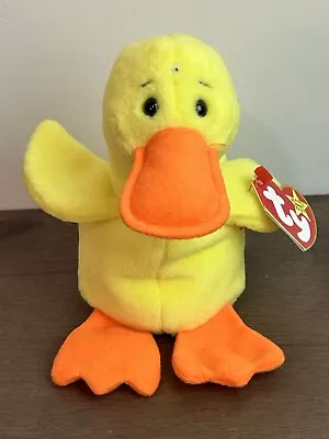 RARE Quackers The Duck Ty Beanie Baby Original 1993 Retired PVC Pellets Vintage • $249