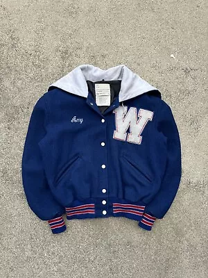 DeLong Sportswear 70s 80s True Vintage Cheerleader Varsity Wool Hooded Jacket M • $39.99