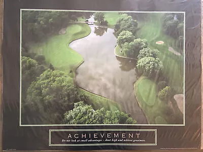 ACHIEVEMENT Motivational Inspirational Golf Course Aerial View POSTER Print • $15