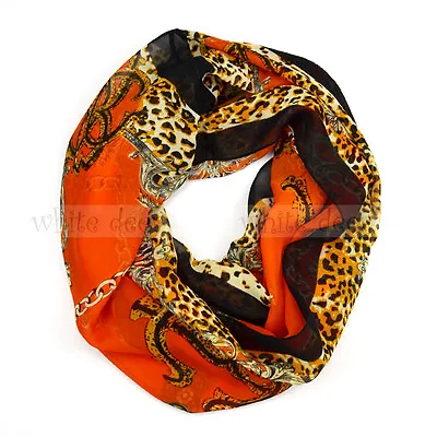 Chain Floral Anchor Leopard Print Circle Loop Infinity Scarf Spring Summer • $6.95