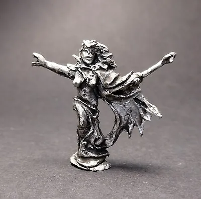 White Metal Figurine Witch High Priestess Wicca Pagan • £3.50