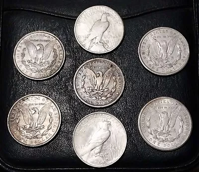 Morgan/Peace Silver Dollar LOT - 7 Coins Total/90% Silver • $9.99