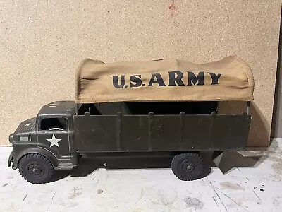 Vintage Marx Lumar Pressed Steel Army Troop Cargo Transport Truck • $99.95